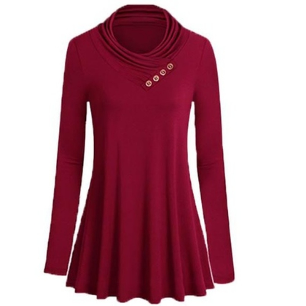 NIB Leo Rosi Michelle Button Tunic Red - Picture 3 of 6